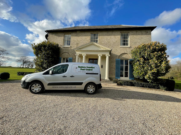 Pest Control van at house in Colchester